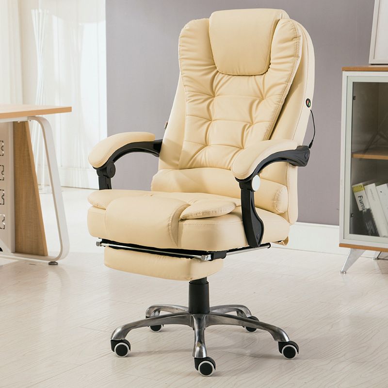 Contemporary Office Chair with Silver Metal Base Executive Ergonomic Computer Chair