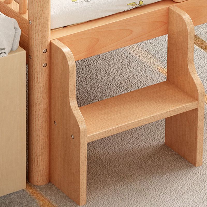 Scandinavian Nursery Crib Washed Natural Baby Crib with Guardrail