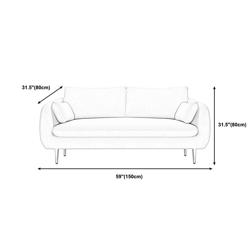 31.5"H Polyester Blend Tuxedo Arm Loose Back Sofa For Living Room