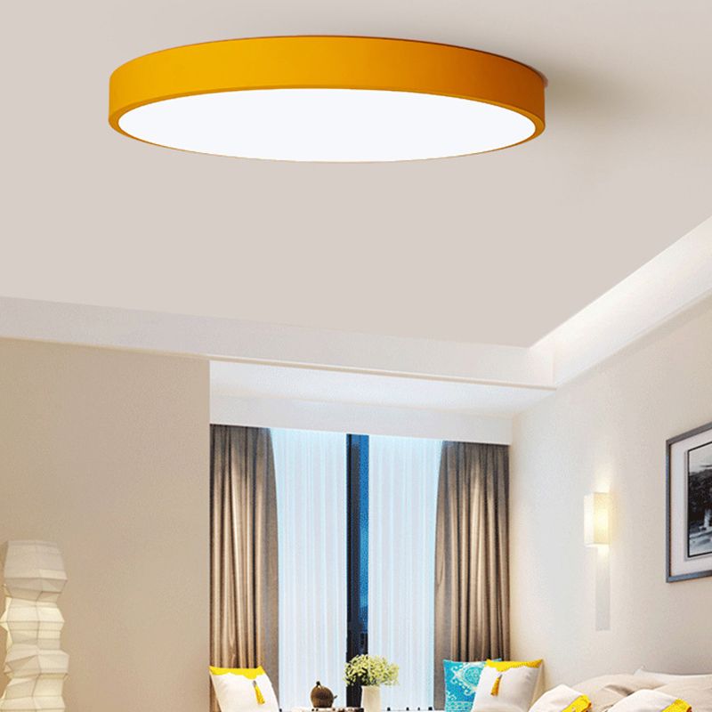 Circular Flush Mount Light Fixture Simplicity Style LED Metal Flush Mount Ceiling Light