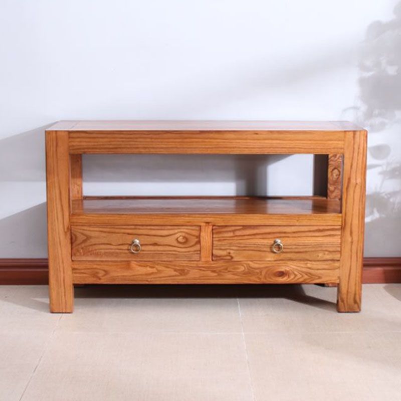 Asian Elm TV Cabinet Natural/Brown/Walnut Living Room TV Stand with Storage