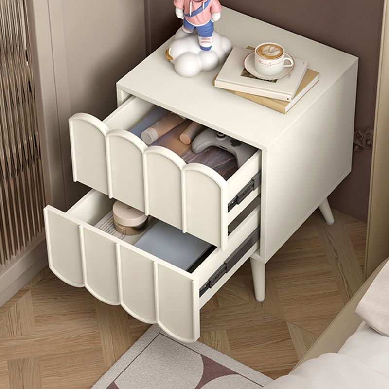 Modern Bed Nightstand Faux Wood Accent Table Nightstand with Drawers