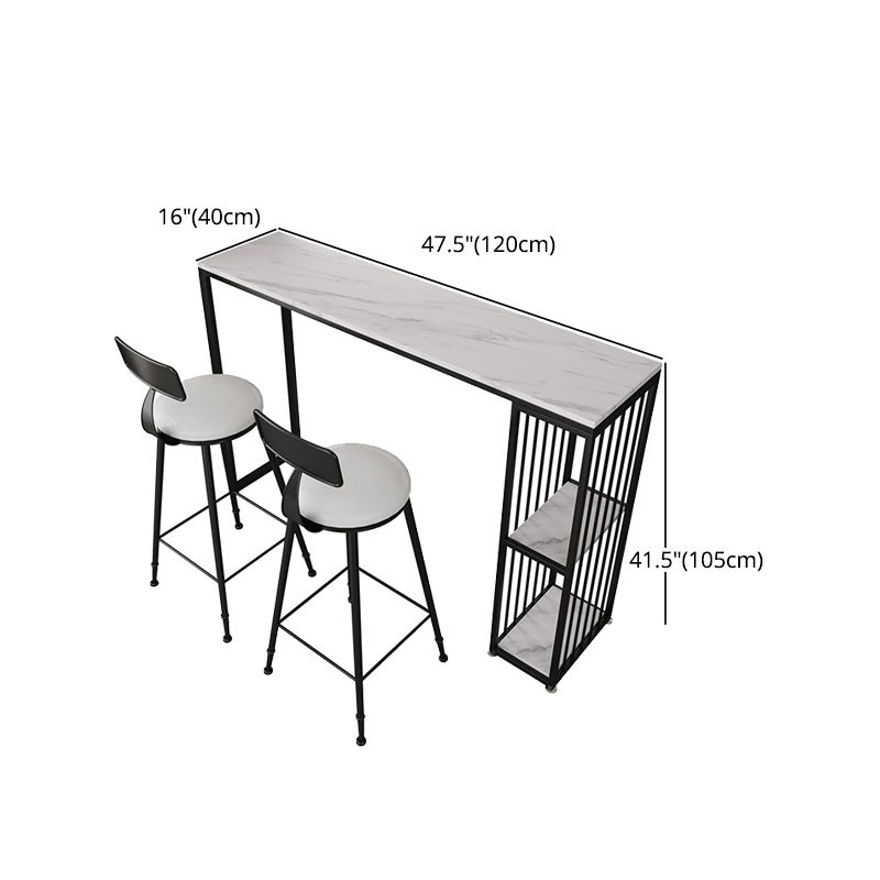 Industrial Style Rectangle Sintered Stone Table Bar Counter Table for Home