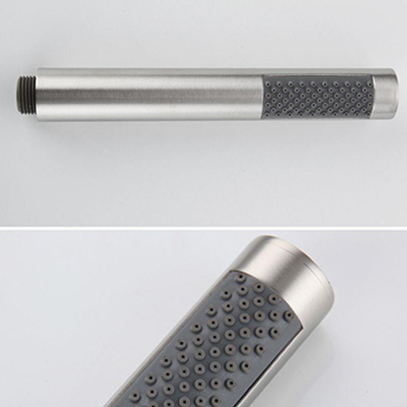 Cylindrical Hand Shower with Self-Cleaning Stainless Steel Wall-Mount Showerhead