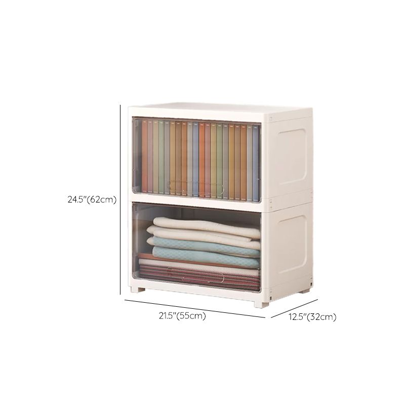 Modern Wardrobe Closet Plastic Kid's Wardrobe with Flap Drawers