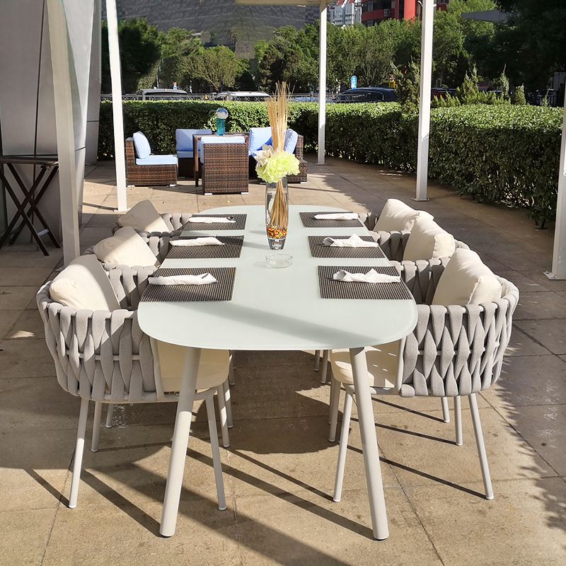 Modern Waterproof Courtyard Table Aluminium Geometric Outdoor Table