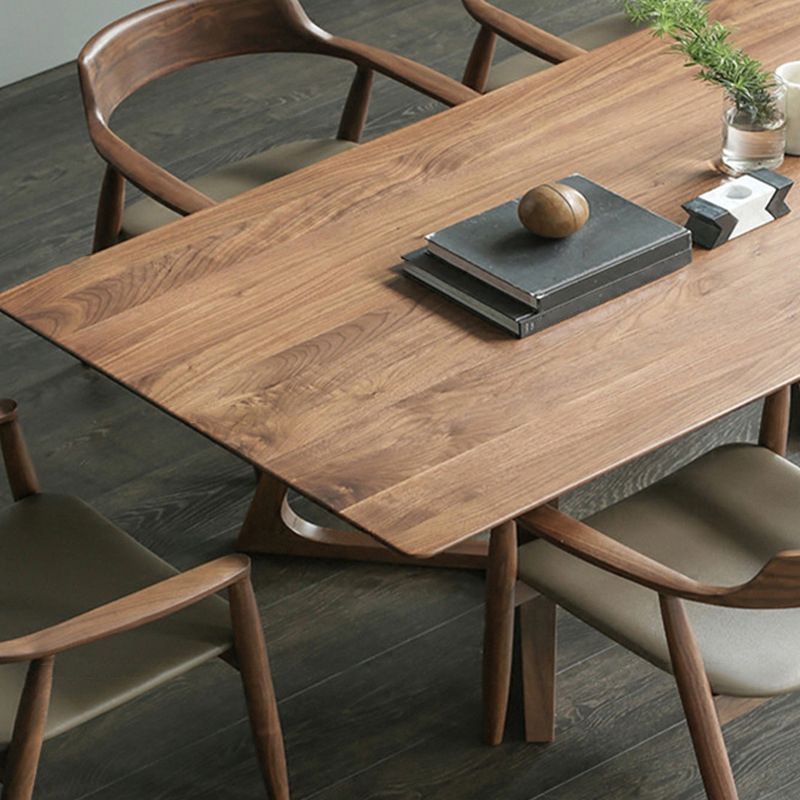 Tapa de mesa de cocina sólida de madera maciza fija de marrón para comedor