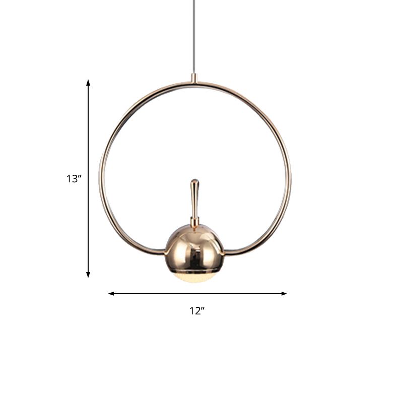 Rectangular/Triangular/Circular Wire Frame Ceiling Pendant Contemporary Metal 1 Light Chrome/Gold Pendant Light Fixture for Bedroom