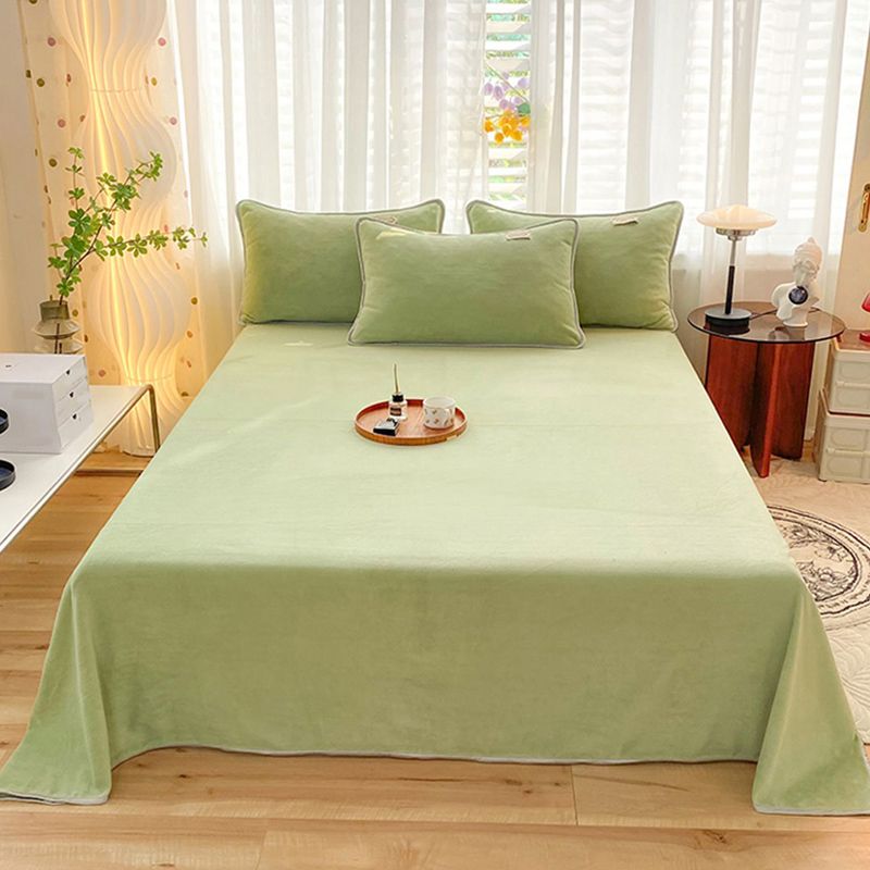Modern Style Bed Sheet Solid Color Ultra-Soft Breathable Bed Sheet