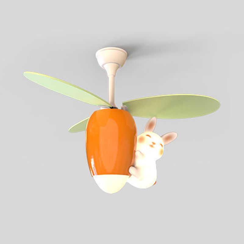 Cartoon Style Ceiling Fan Lamp 6th Gears Adjustment Ceiling Fan Light for Children Room