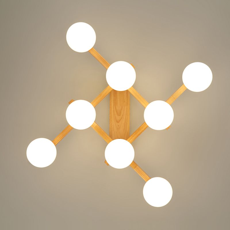 Modern Simple Ceiling Lamp Geometry Shape Glass Shade Ceiling Light for Bedroom