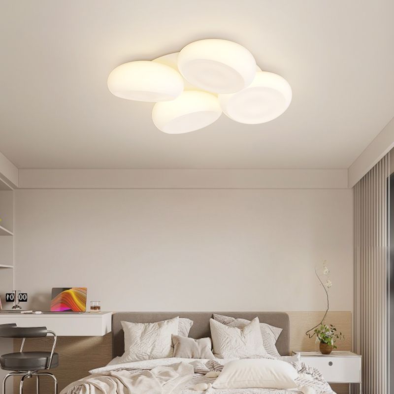 Modern White Ceiling Light LED Ceiling Mount Light with Acrylic Shade for Bedroom