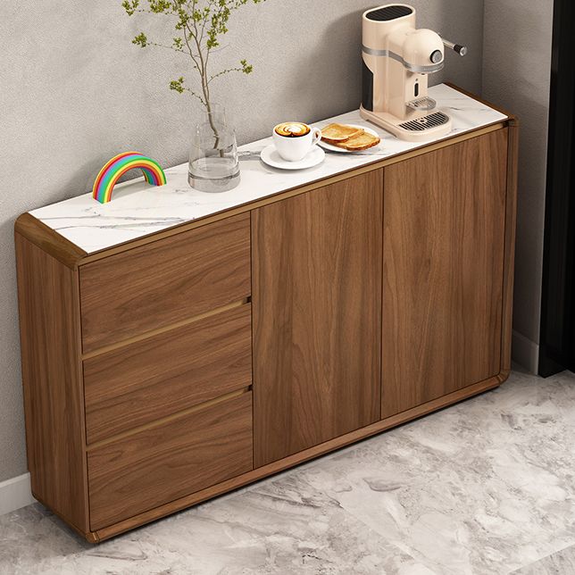 Modern Style Server Sintered Stone Top Sideboard with Door and Drawer for Dining Room