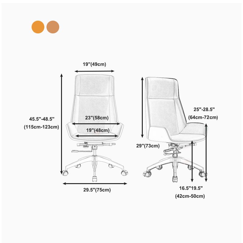 Contemporary Executive Ergonomic Chair Wheels High Back Management Chair