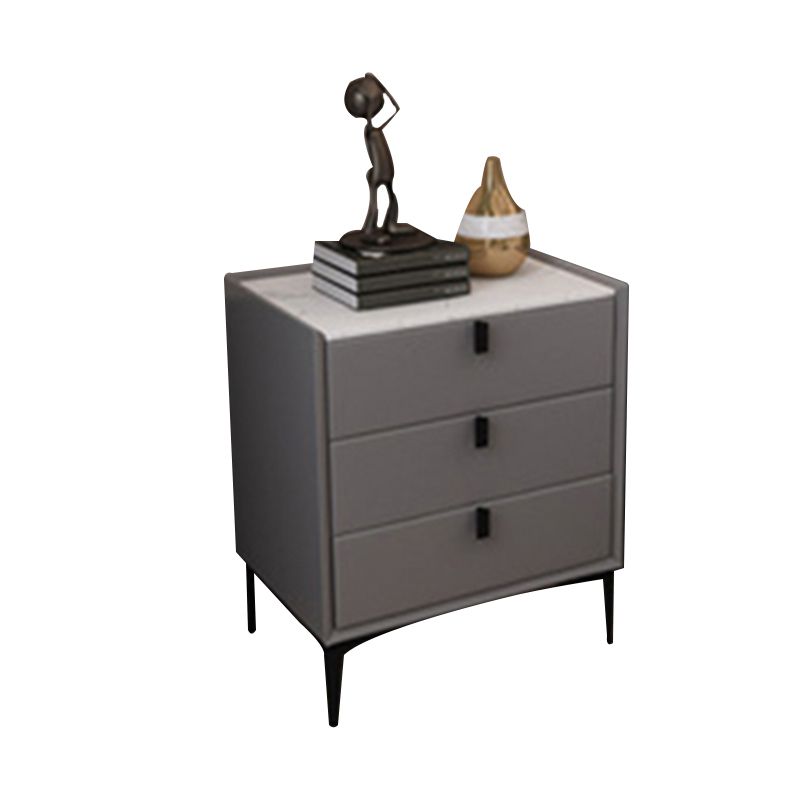 Contemporary Night Table Solid Wood Bed Nightstand with 3 Drawers