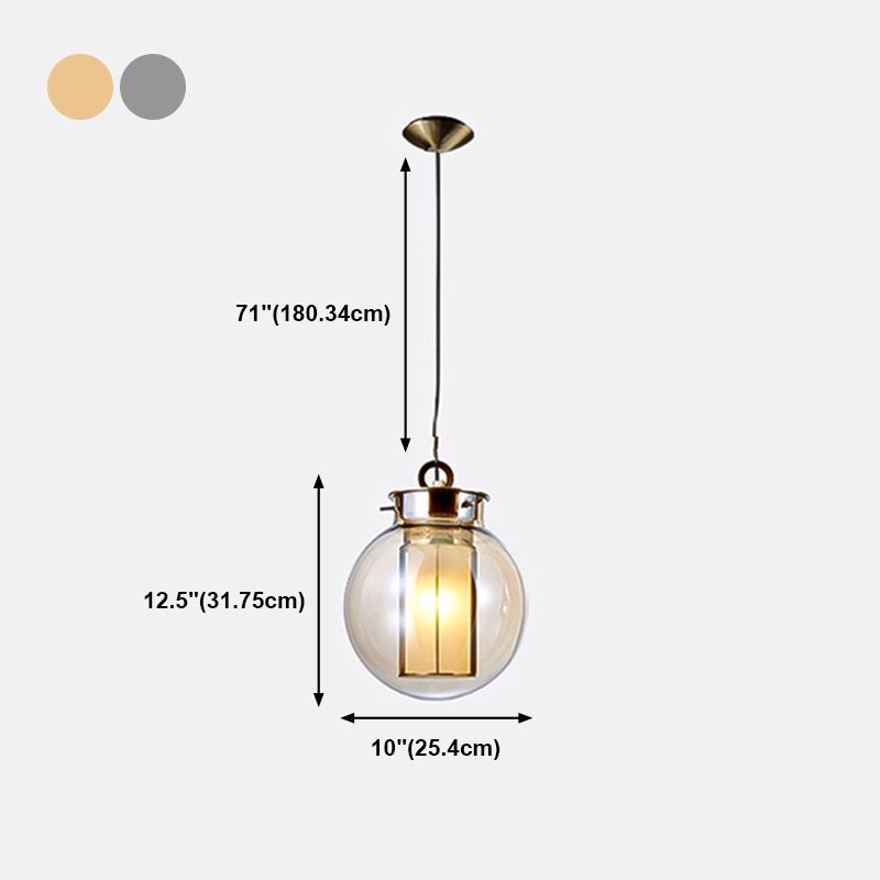 Geometric Hanging Lights Industrial Style Glass 1 Light Pendant Light Kit