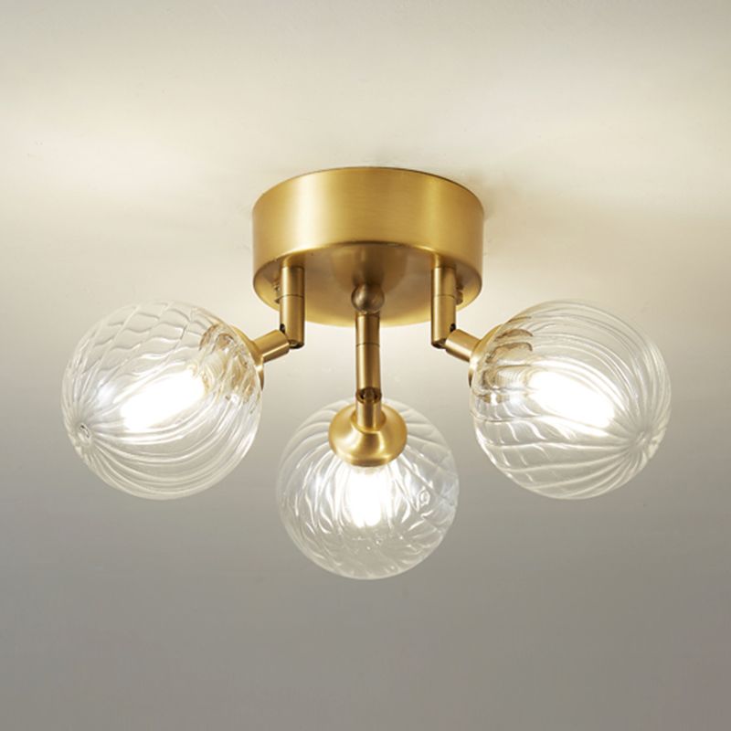 Modern Simple Golden Ceiling Lamp Ball Shape Ceiling Light for Living Room