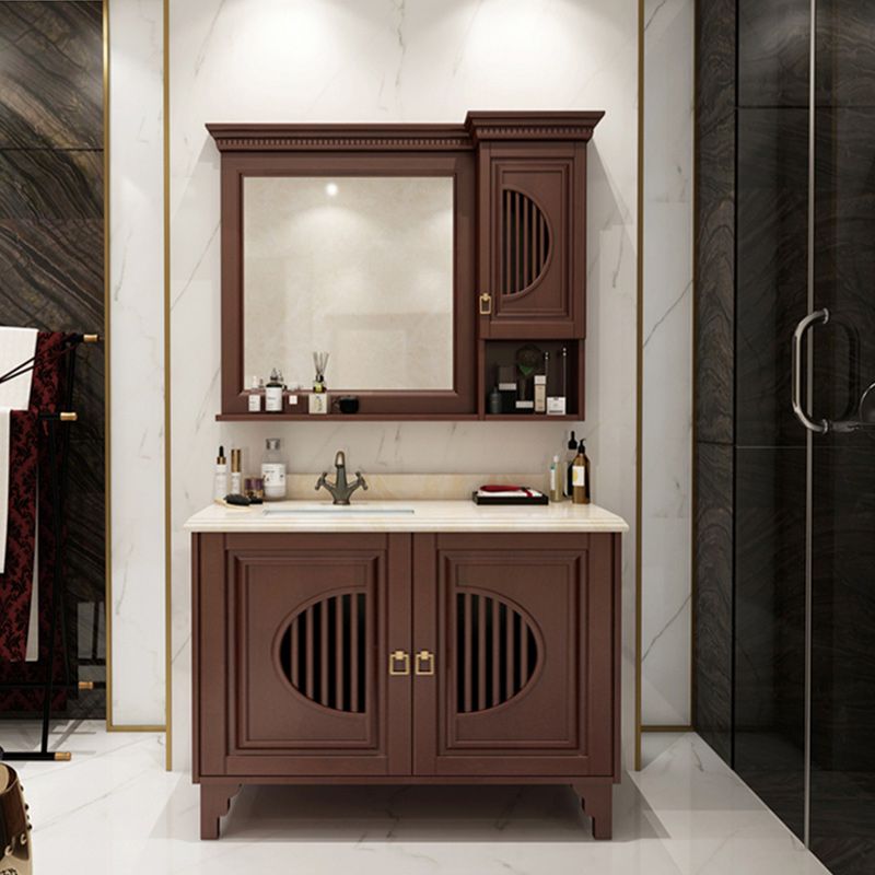 Traditional Sink Vanity Bathroom Vanity Cabinet with Mirror Cabinet