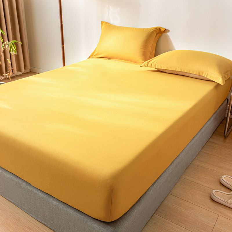 Cotton Soft Bed Sheet Solid Color Wrinkle Resistant Sheet Set