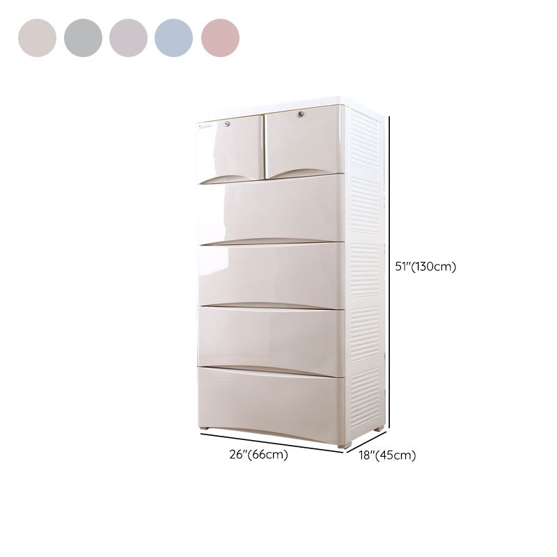 Modernism Plastic Nursery Dresser Vertical Kids Nightstand for Bedroom