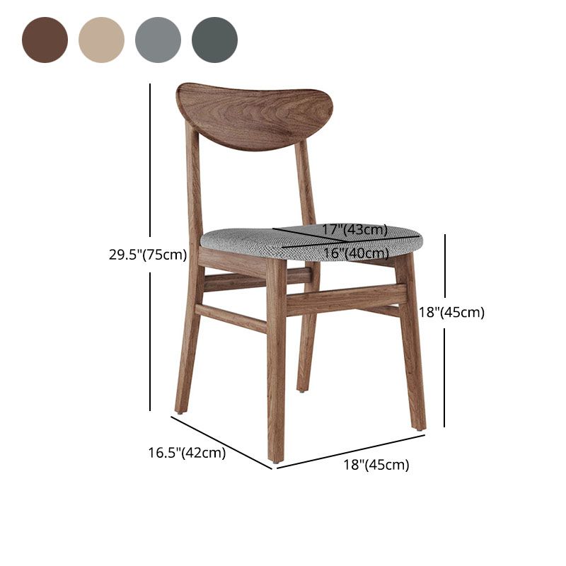 Contemporary Kitchen Solid Wood Side Chair Set Open Back Dining Side Chair