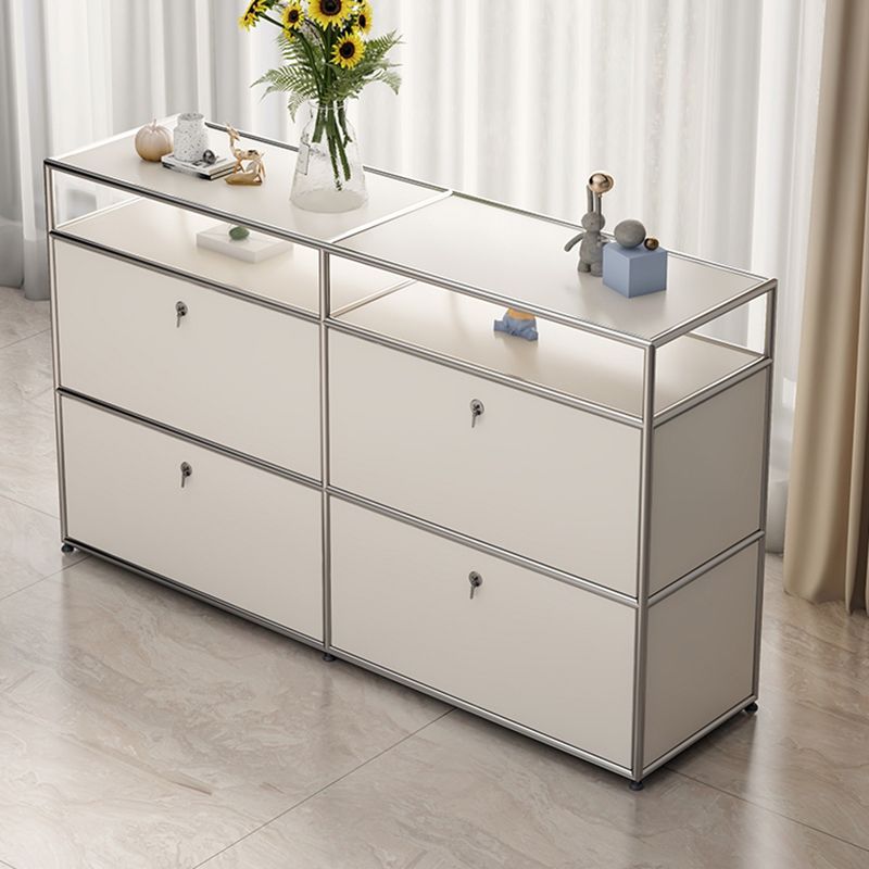 White Colour Metal Sideboard Modern Style Dining Sideboard for Living Room