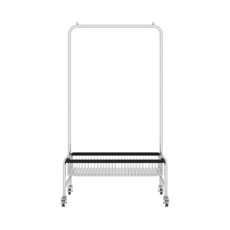 Industrial Hall Stand Metal Hanging Rail and Storage Shelf Coat Rack