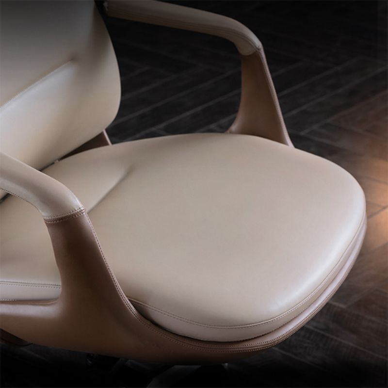 Contemporary Fixed Arms Conference Chair Leather Desk Chair for Office