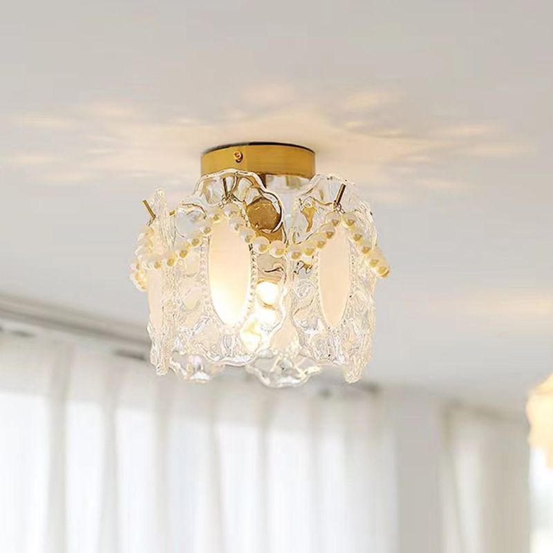 Modern Style Glass Shade Ceiling Light Household Flush Mount for Dining Room