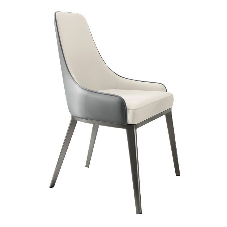 Glam Steel Dining Chair Parsons Chair in Matte Finish for Indoor