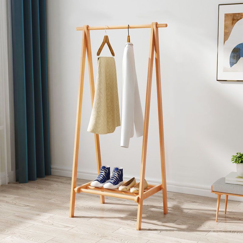 Solid Wood Modern Coat Rack Hooks and Hanging Rail Hallway Coat Hanger