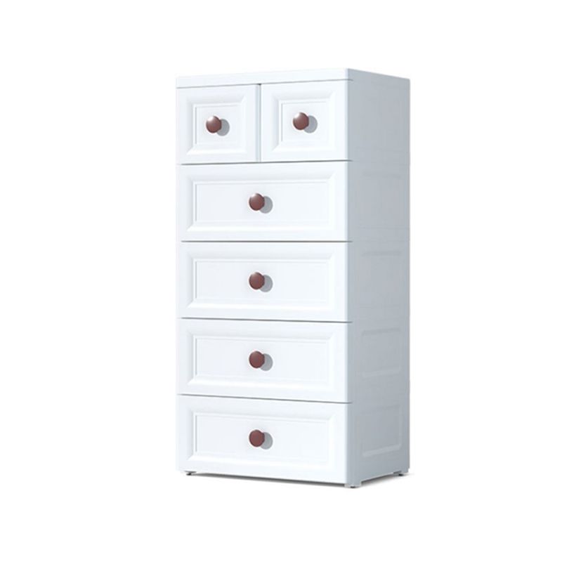 Contemporary Vertical Kids Dresser Set Plastic Kids Nightstand with Drawers for Bathroom