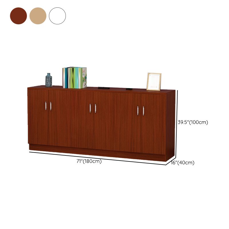 Contemporary Style Sideboard Brown Engineered Wood Server  with Adjustable Shelves