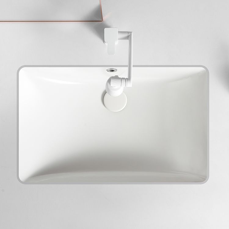 Modern White Undermount Bathroom Sink Porcelain Undermount Bathroom Sink