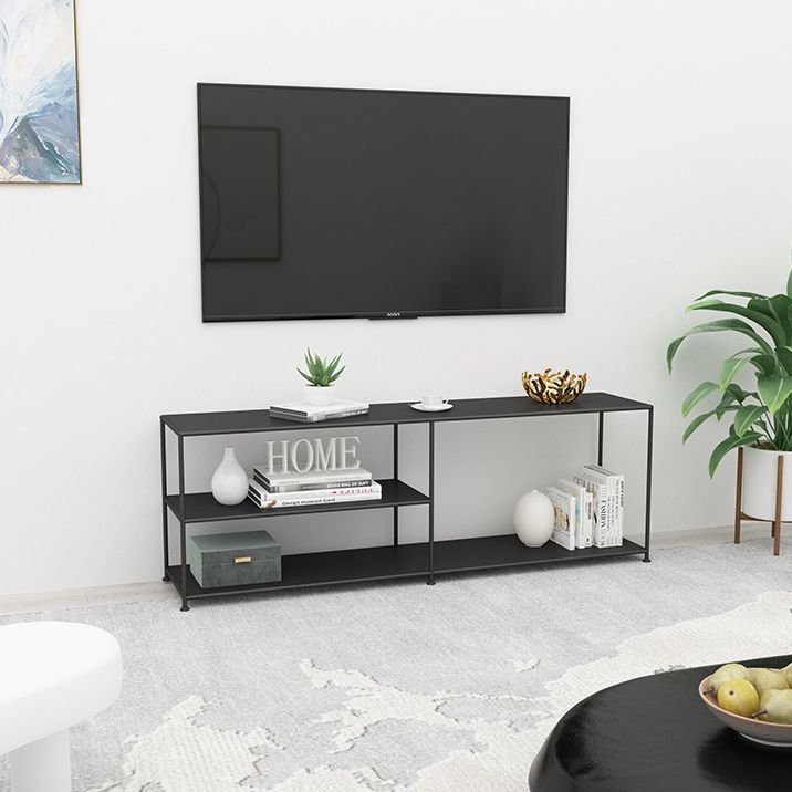 19.69"H TV Stand Industrial Style Open Storage TV Console with 3-shelf