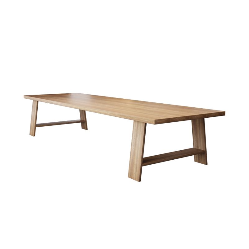 Rectangular Shaped Office Writing Desk Solid Wood in Natural