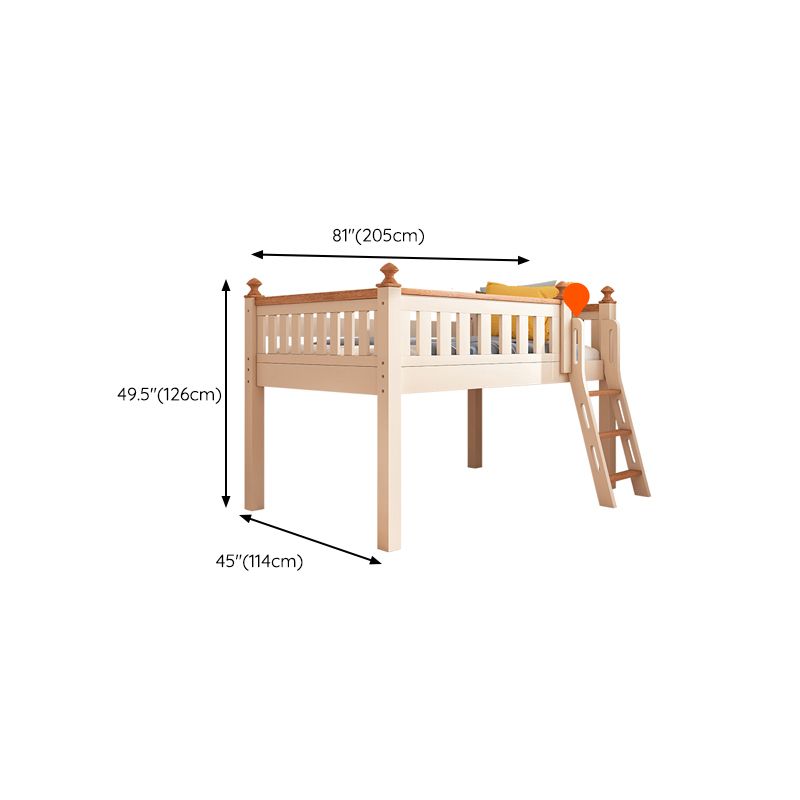 Contemporary Brone Nursery Crib Solid Wood Standard Bunk Bed with Guardrail