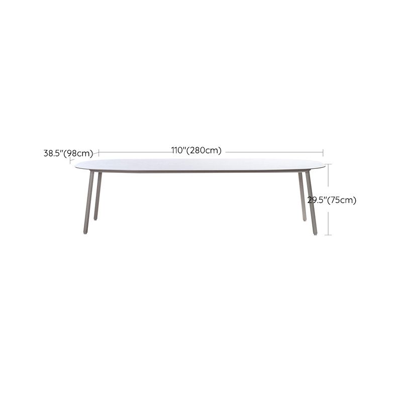 Modern Outdoor Dining Table UV Resistant Patio Table with Metal Frame