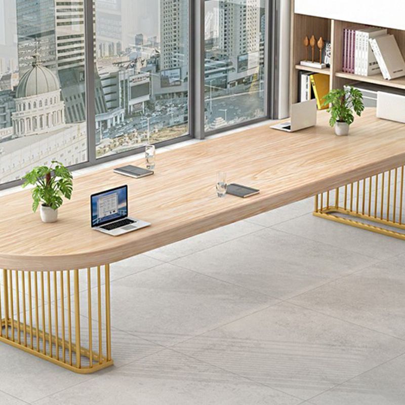 Industrial Solid Wood Office Desk Oval Writing Desk for Office