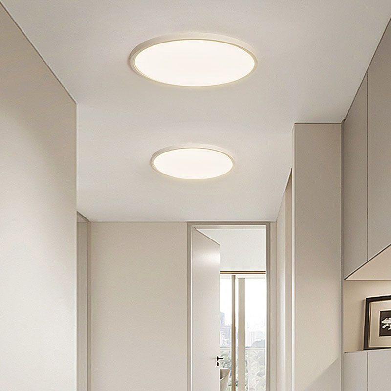 White Acrylic Ceiling Fixture in Modern Minimalist Circular LED Flush Mount for Bedroom