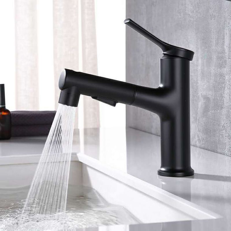 Contemporary Sink Faucet Plian Low Arc Centerset Bathroom Faucet