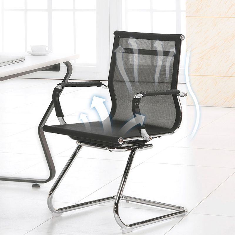 Mesh Mid Back Desk Chair Arms Included Modern Black Office Chair