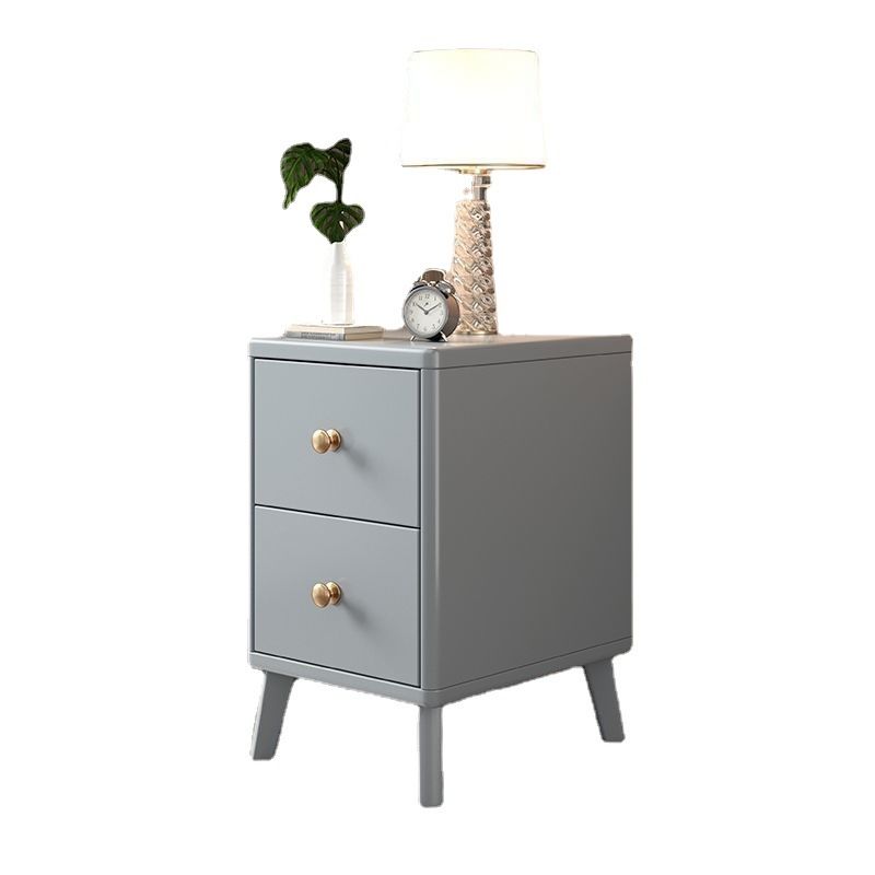 Contemporary Bed Nightstand Wooden Accent Table Nightstand with 2 Drawers