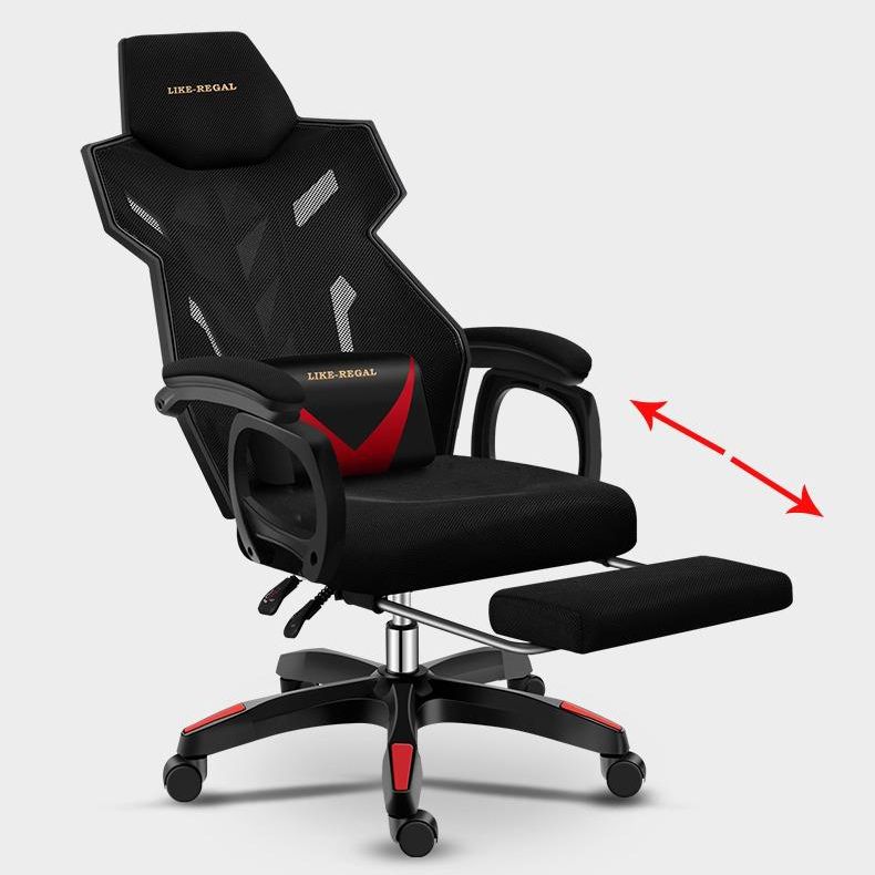 Black Nylon Frame Modern Gaming Chair Swivel Computer Desk Chair with Padded Arms