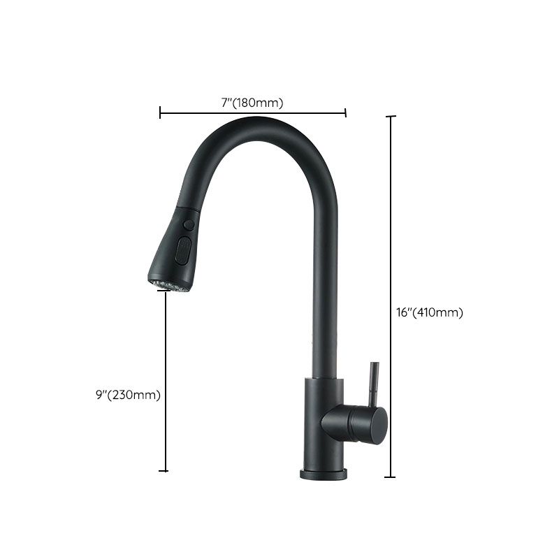 Contemporary Gooseneck Faucet One Handle Kitchen Faucet High Arch Water Filler