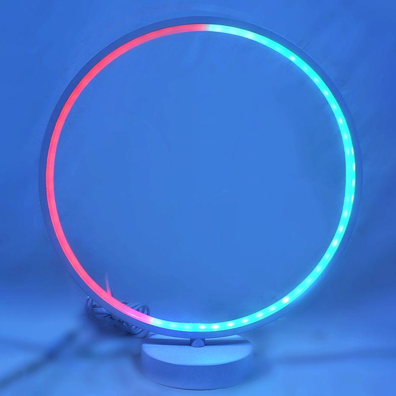 Metal Circle Table Lamp Nordic Circle RGB 1 Light Table Lamp for Bedroom