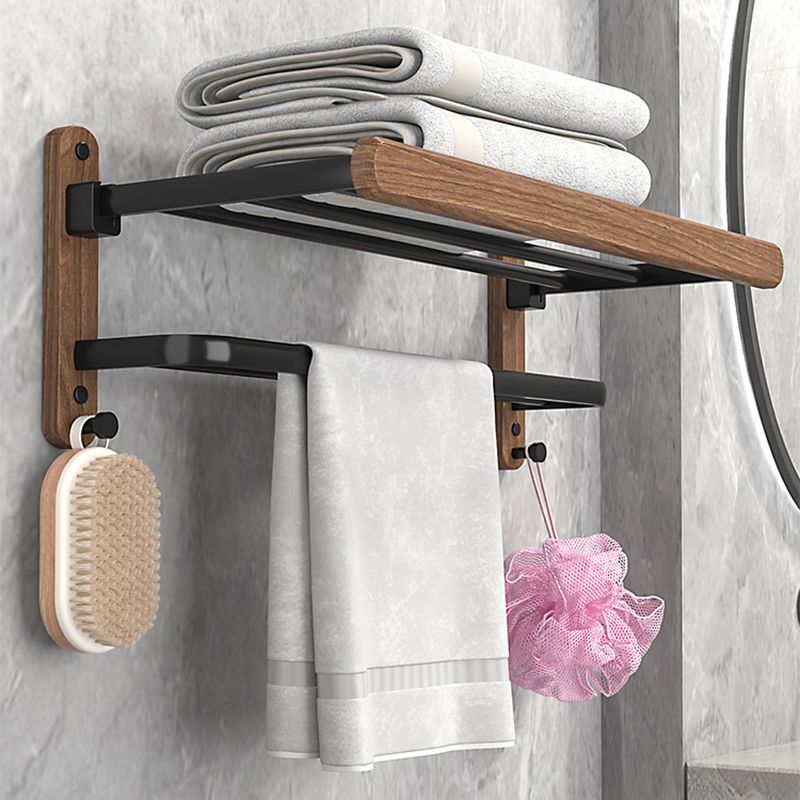 Metal and Wood Bathroom Accessory as Individual or as a Set without Punching