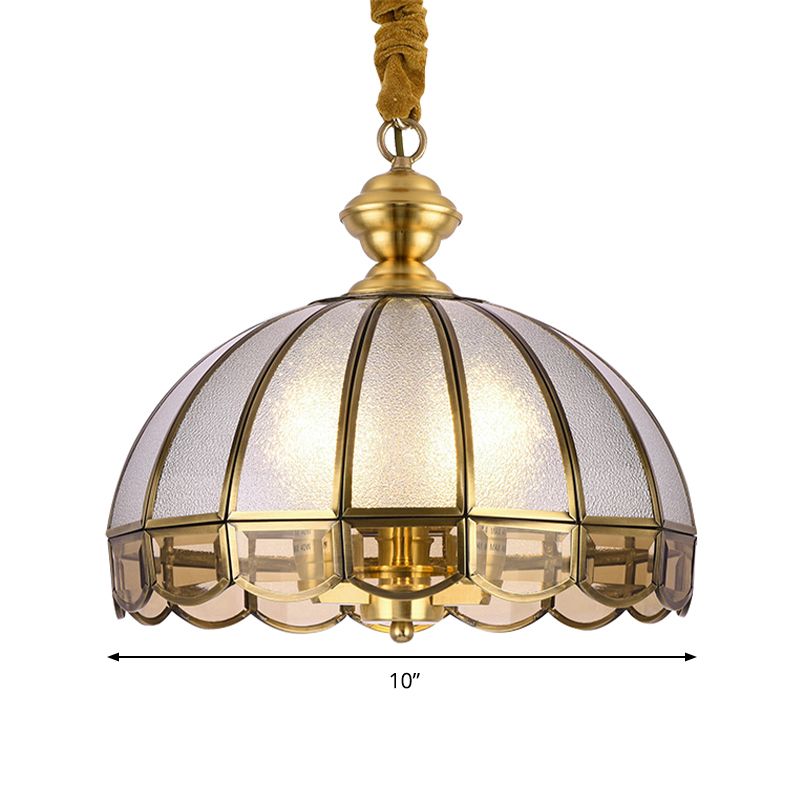 Messing 1 Lampe hängende Deckenleuchte Vintage Wasserglas Dome Suspension Anhängerlampe
