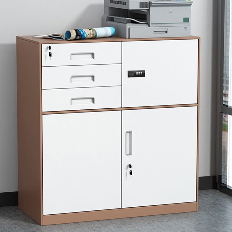 Contemporary File Cabinet Metal Frame Key Lock Lateral File Cabinet for Office