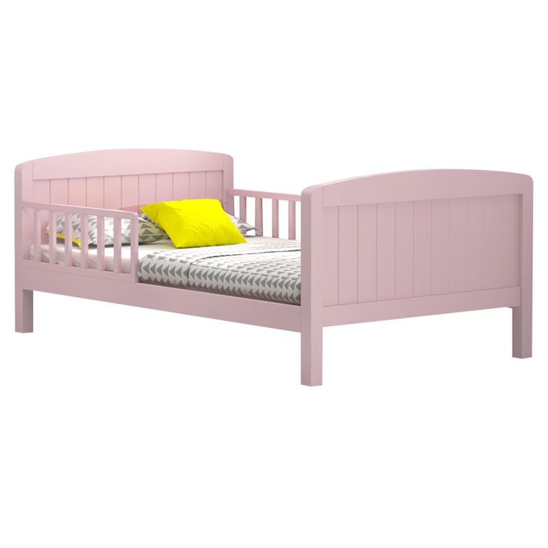 Scandinavian Solid Color Nursery Bed Wood Toddler Bed with Guardrail